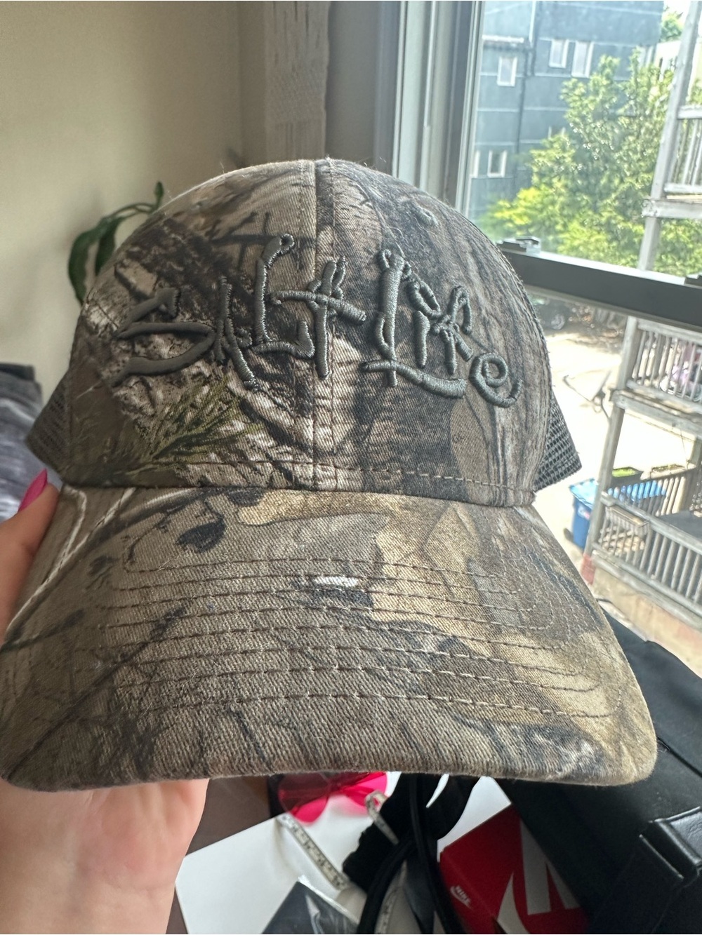 Mens Salt Life Camo Trucker Hat with